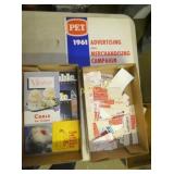 OLD STOCK 1961 PET ADV., COBLE MENU,FLOVORICH LOT