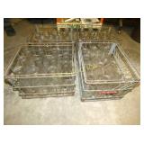 (4) WIRE CRATES QT & PINTS BURKE PLAIN BOTTLES