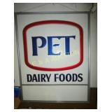 EMB. PET DIARY FOODS SIGN OLD STOCK 43X60