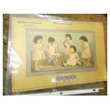 1937 CALENDAR PAD W/GIRL, KERNS BREAD 11X8