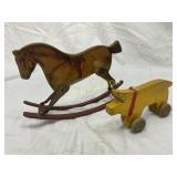 Early Wooden Toys: Rocking Horse,Pig Early Wooden Toys: Rocking Horse,Pig