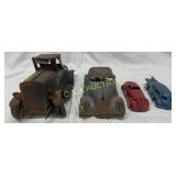 Four Vintage Metal Toy Cars Four Vintage Metal Toy Cars