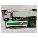 Two 20-Inch Toy Tractor-Trailers by Ertl and Nylin