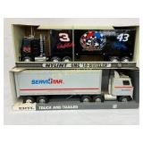 Two 22-Inch Toy Truck and Trailer Sets by Nylint a