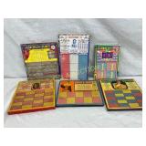 6 Vintage Punchboard Games with Advertising Graphi