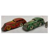 Marx Tin Windup ï¿½Tricky Taxiï¿½ Toy Cars in Red and