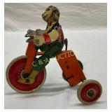Tin Monkey on Tricycle Windup Toy