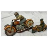 Two Tin Litho Windup Motorcycles Two Tin Litho Windup Motorcycles