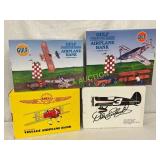 4 Die-Cast Airplane Banks Featuring Gulf and Shell