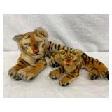 Two Steiff Original Plush Tigers, Made in Germany