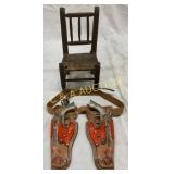 Early Doll Chair and Roy Rogers Hubley Cap Pistols Early Doll Chair and Roy Rogers Hubley Cap Pistols