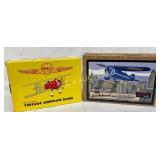 Two Unopened Die-Cast Metal Airplane Banks, Shell