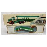 Two Hess Toy Tanker Trucks, 14-16 Inches, with Ori