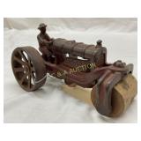 Cast Iron Compactor Tractor Toy with Driver