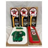 5 Texaco-Themed Metal Thermometers, Various Sizes