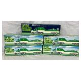 5 BP Toy Race Car Carrier Trucks in Original Boxes