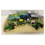 Six Diecast Model Tractors with Boxes, Various Bra