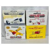 4 Limited Edition Die-Cast Metal Vintage Airplane