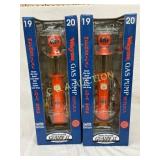 Two Wayne Gas Pump Replica Mechanical Coin Banks,