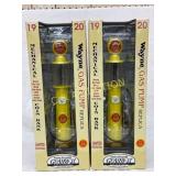 Two Wayne Gas Pump Replica Mechanical Coin Banks,