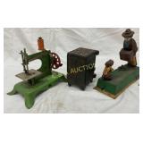 Cast Iron Monkey Bank, Cast Vault,Sewing Machine Cast Iron Monkey Bank, Cast Vault,Sewing Machine