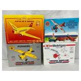 4 Die-Cast Metal Airplane Banks Featuring Shell, G