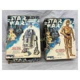 Two MPC Star Wars Model Kits: R2-D2 and C-3PO
