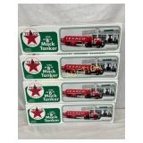4 1958 Texaco ï¿½Bï¿½ Mack Tanker Truck Models in Orig