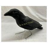 Paper Mache Crow with Wire Legs, 16in x 8in Paper Mache Crow with Wire Legs, 16in x 8in