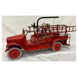 Buddy L Red Metal Toy Fire Truck, 14in x 29in
