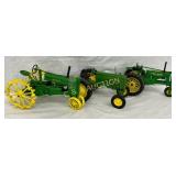 Three 1/16 Scale John Deere Model Tractors