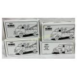 4 Unopened 1st Gear Die-Cast Models: 1952 GMC Wrec
