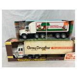 Two Nylint Metal Toy Tractor Trailers in Original