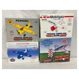 4 Vintage Airplane Banks with Original Packaging