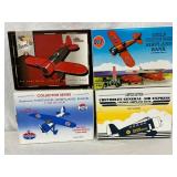 4 Die-Cast Vintage Airplane Banks in Original Pack