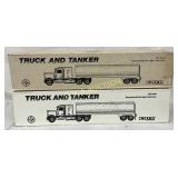 1/25 Scale ERTL ï¿½Truck and Tankerï¿½ Lot of Two Unop