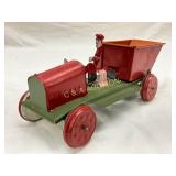 Kaufman Tin Toy Car with Driver and Dump Bed