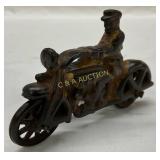 Cast Iron Police Motorcycle Toy With Sidecar
