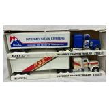 Two Ertl 1/25 Scale Peterbilt Tractor Trailers in