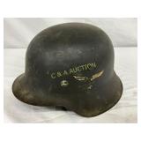 German WWII Steel Helmet with Decal Markings German WWII Steel Helmet with Decal Markings
