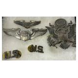 5 U.S. Military Insignia Medals with Pin Backs 5 U.S. Military Insignia Medals with Pin Backs