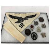 10 WW2-Era Military Items Including Insignia and T 10 WW2-Era Military Items Including Insignia and T
