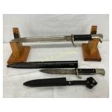 German Knives with Sheaths, 14-Inch and 9-Inch Bla German Knives with Sheaths, 14-Inch and 9-Inch Bla