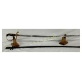 37-Inch German WWII Sword with Scabbard 37-Inch German WWII Sword with Scabbard