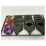 28 WWII Military Patches, Including Chevron Ranks 28 WWII Military Patches, Including Chevron Ranks
