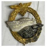 German WWII E-Boat War Badge with Eagle and Swasti German WWII E-Boat War Badge with Eagle and Swasti