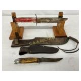 Two WW2 Era Knives with Sheaths, 8in-12in Blades Two WW2 Era Knives with Sheaths, 8in-12in Blades
