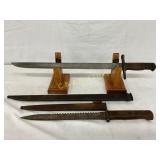 Two WWI-Era Knives, 15-Inch and 20-Inch, with Scab Two WWI-Era Knives, 15-Inch and 20-Inch, with Scab