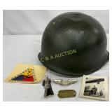 WWII U.S. M1 Helmet with Original Documentation an WWII U.S. M1 Helmet with Original Documentation an