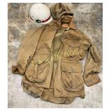 Early WWII Era Jacket and Helmet with Hunting Labe Early WWII Era Jacket and Helmet with Hunting Labe